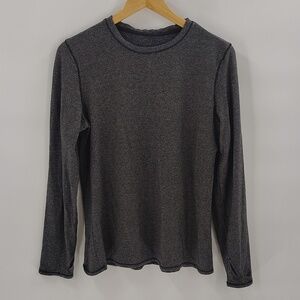 Cuddle Duds Long Sleeve Top Ultra Cozy Size Large Gray Thumb Holes Stretch